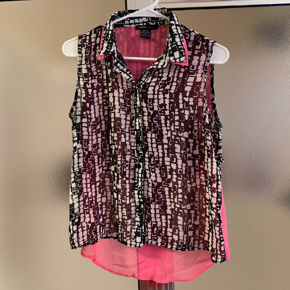 Sheer with see thru back blouse